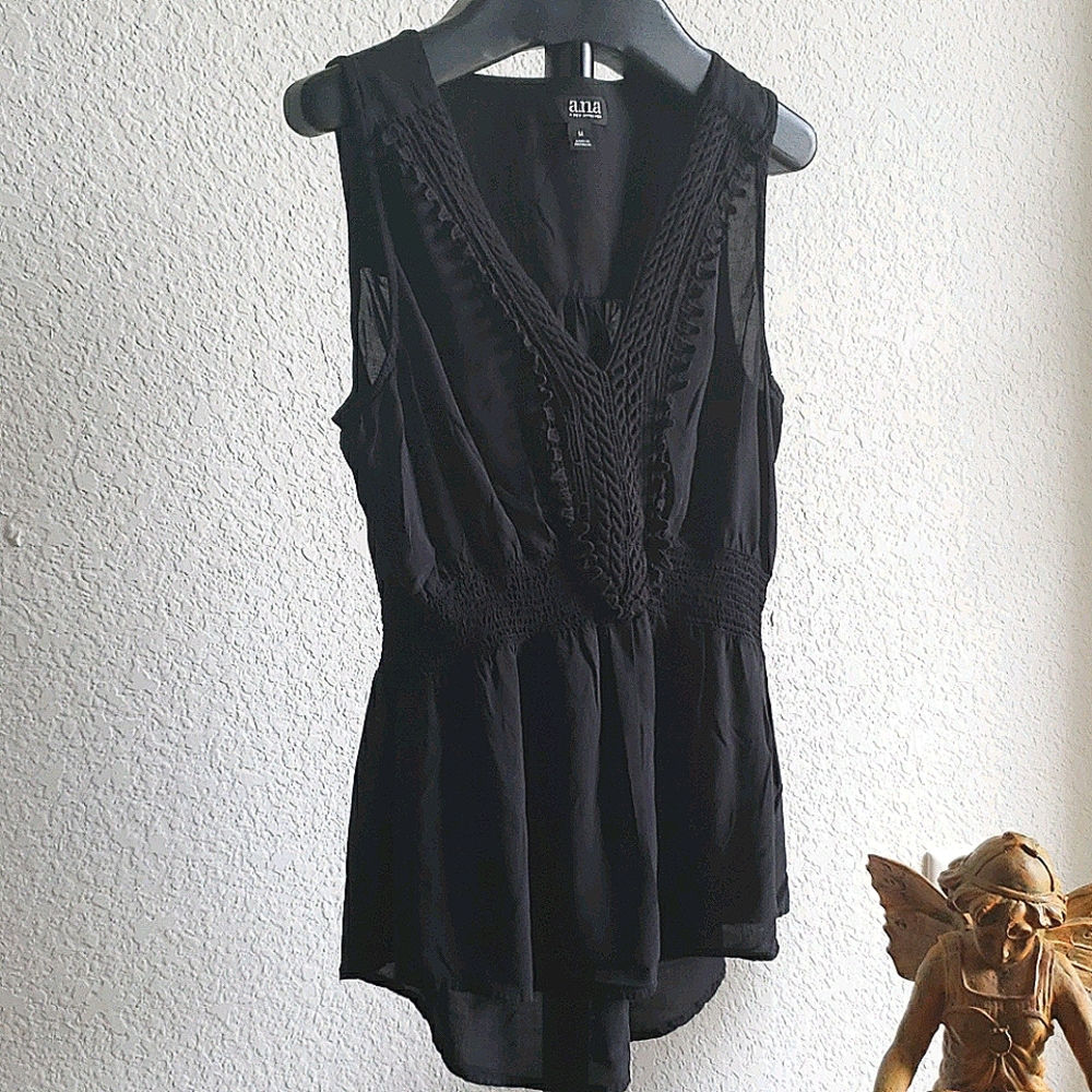 Ana 100%Rayon high/low Tank Blouse